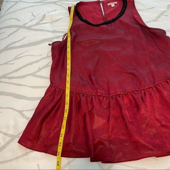 JUICY COUTURE beaded peplum burgundy key hole opening dressy woman top size M - Picture 12 of 12